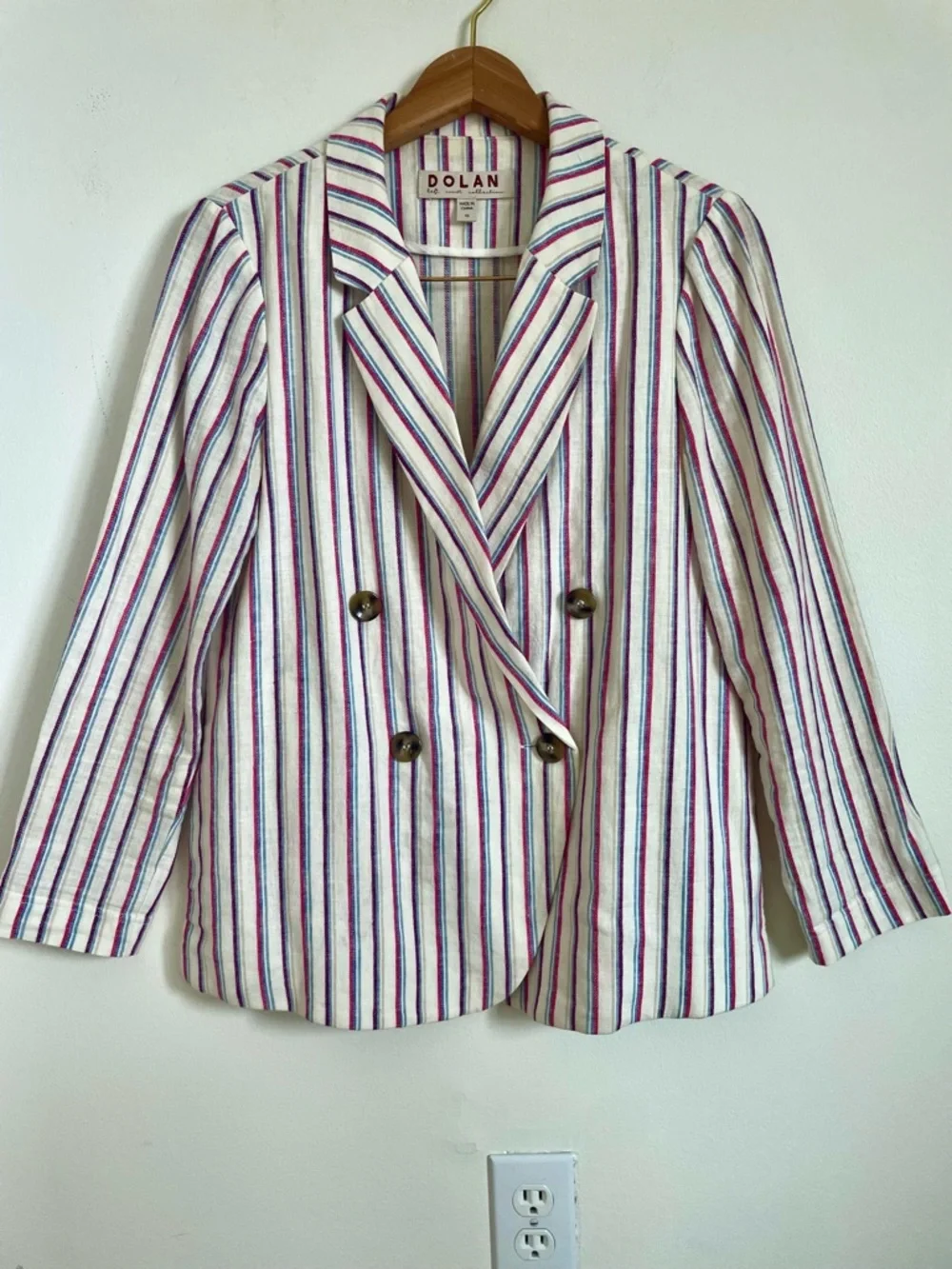 Anthropologie Dolan Anna Linen Blend Stripe Blazer Size XS EUC Career Summer